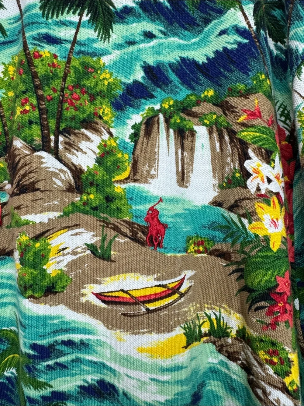 Polo by Ralph Lauren Turquoise Tropical Print Polo